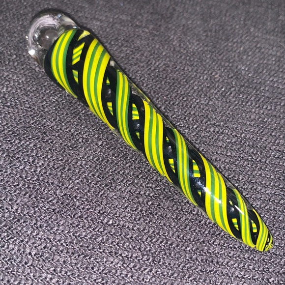 Abstract handmade hand blown glass wearable art pendant for necklace unisex - Picture 3 of 14